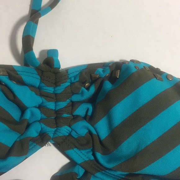 Ella Moss Bikini Swim Top Striped Sz S - Picture 7 of 8